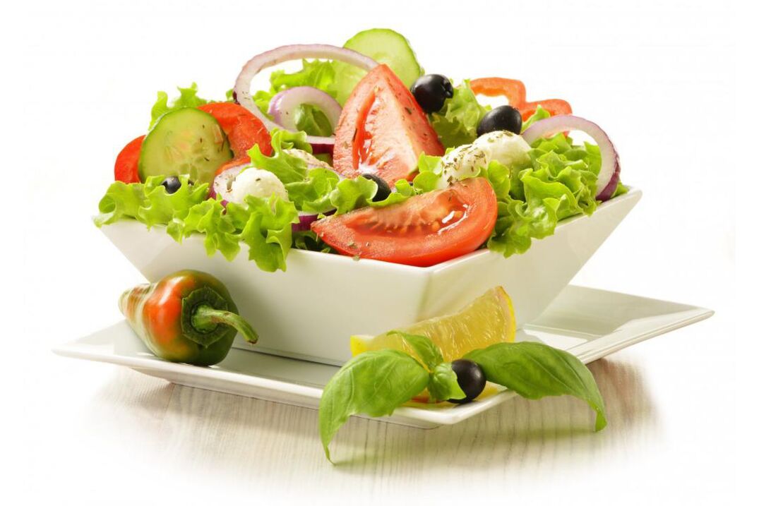 On the vegetable day of the chemical diet, you can prepare a delicious salad