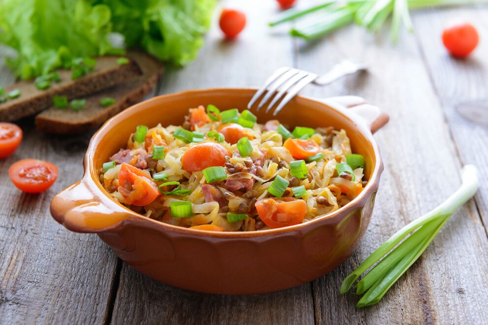 Boiled vegetables